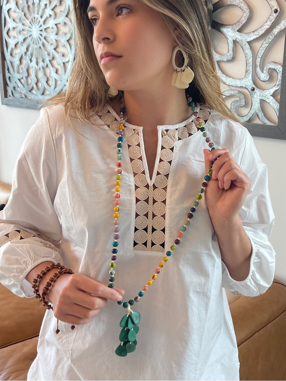 TAGUA Necklace. Artisan Handmade. Eco-Friendly. Tagua of Ecuador Rainforest NWT